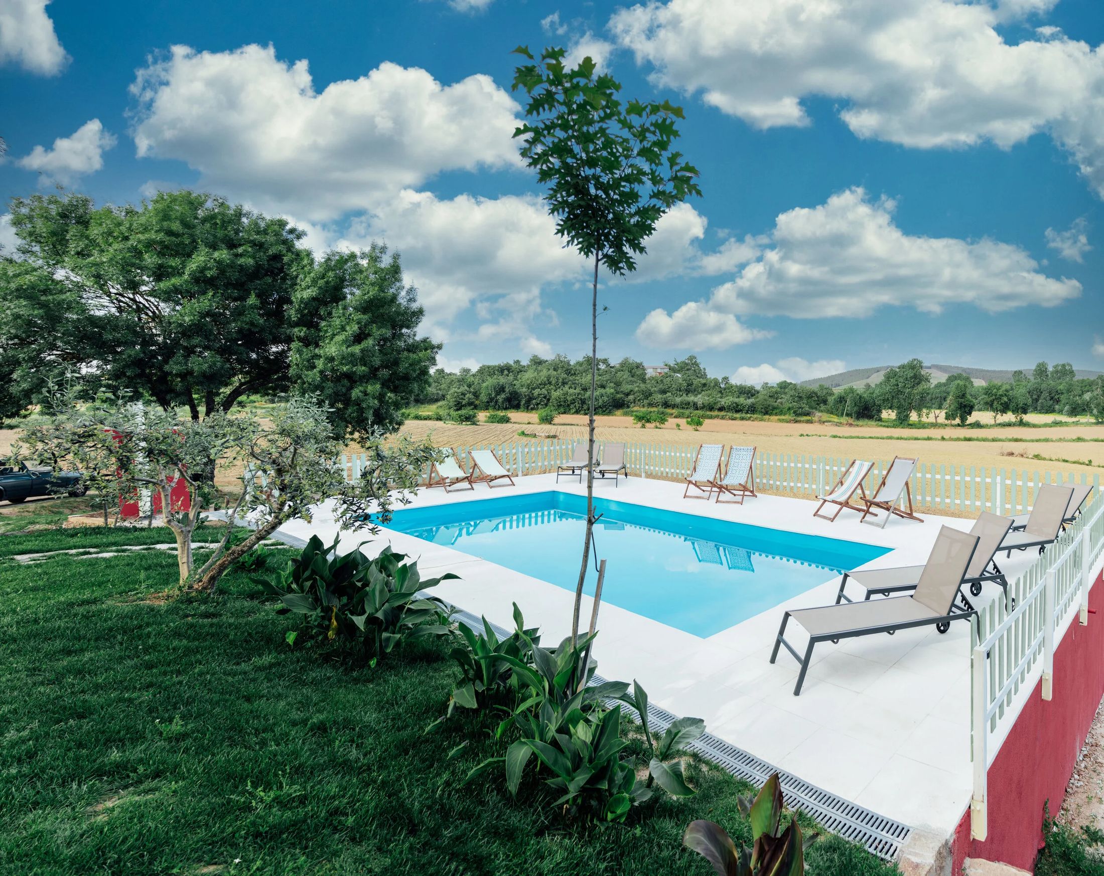 Gardens and pool of the estate